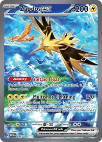 Zapdos ex - 202/165 - SV: Scarlet & Violet 151 (NM)