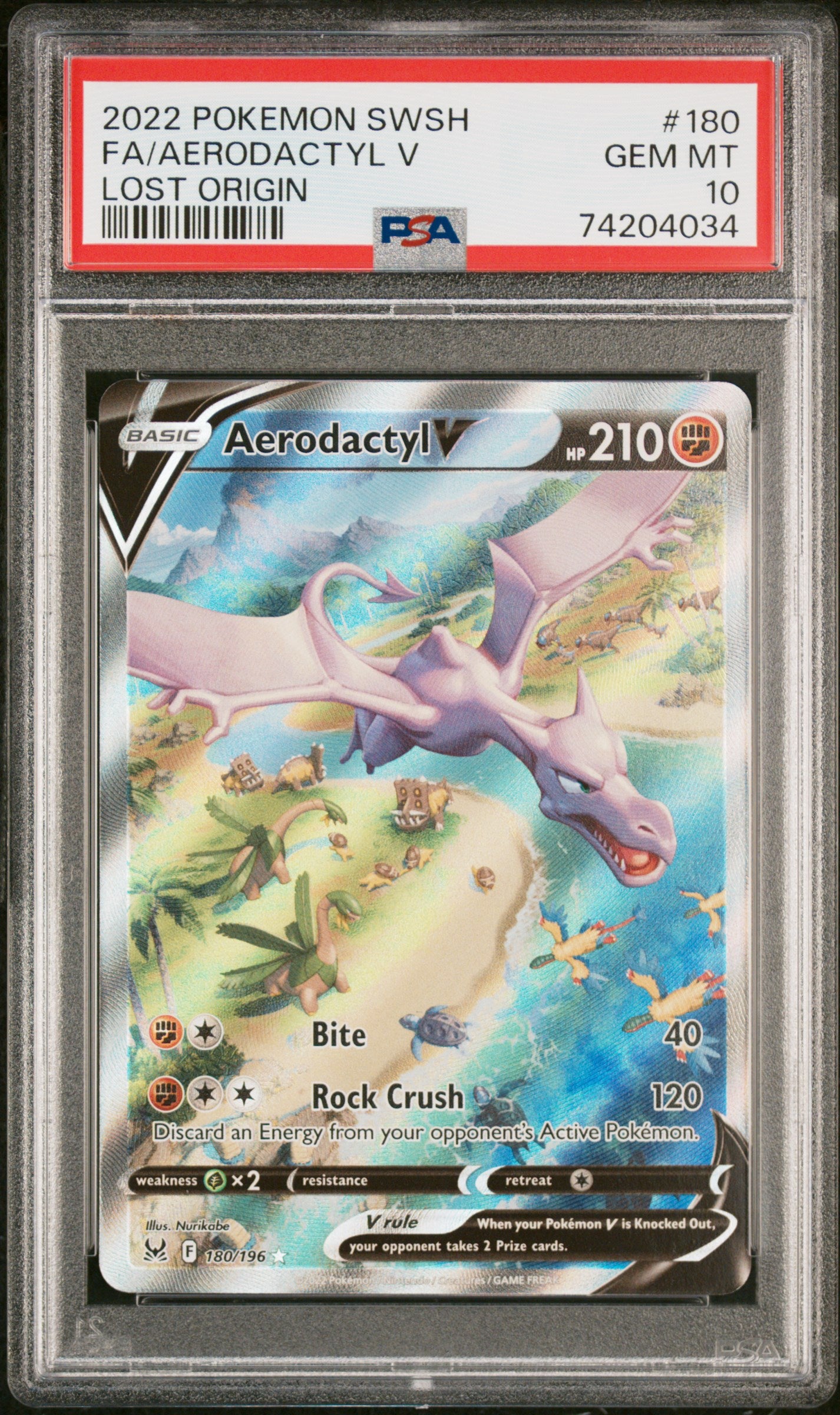 Aerodactyl V PSA 10 (Lost Origin #180)